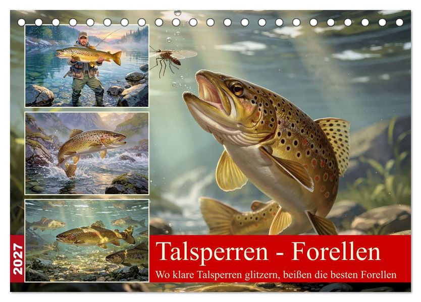 Talsperren - Forellen (Tischkalender 2027 DIN A5 quer) CALVENDO Monatskalender