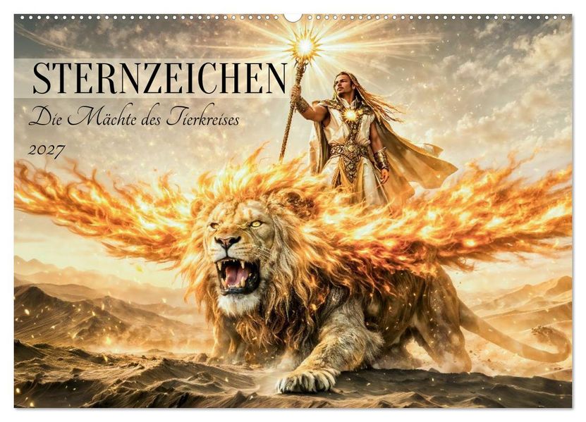 Sternzeichen - Die Mächte des Tierkreises (Wandkalender 2027 DIN A2 quer) CALVENDO Monatskalender