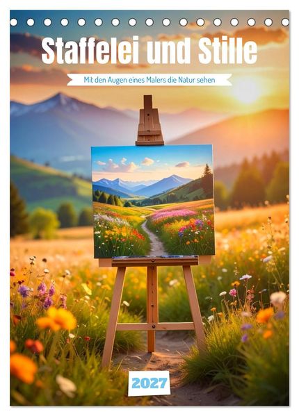 Staffelei und Stille (Tischkalender 2027 DIN A5 hoch) CALVENDO Monatskalender