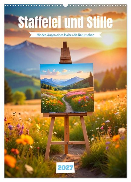 Staffelei und Stille (Wandkalender 2027 DIN A2 hoch) CALVENDO Monatskalender