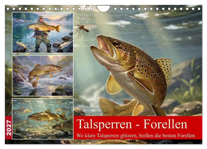 Talsperren - Forellen (Wandkalender 2027 DIN A4 quer) CALVENDO Monatskalender