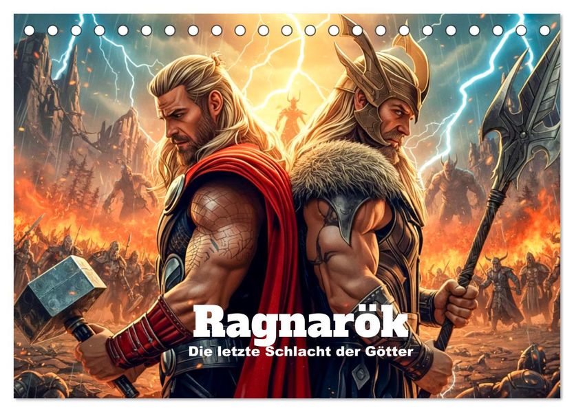 Ragnarök - Die letzte Schlacht der Götter (Tischkalender 2027 DIN A5 quer) CALVENDO Monatskalender