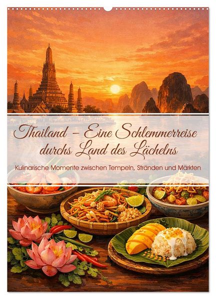 Thailand - Eine Schlemmerreise durchs Land des Lächelns (Wandkalender 2027 DIN A2 hoch) CALVENDO Monatskalender