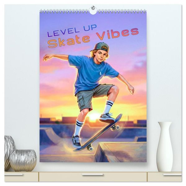 Level Up - Skate Vibes (hochwertiger Premium Wandkalender 2027 DIN A2 hoch) Kunstdruck in Hochglanz