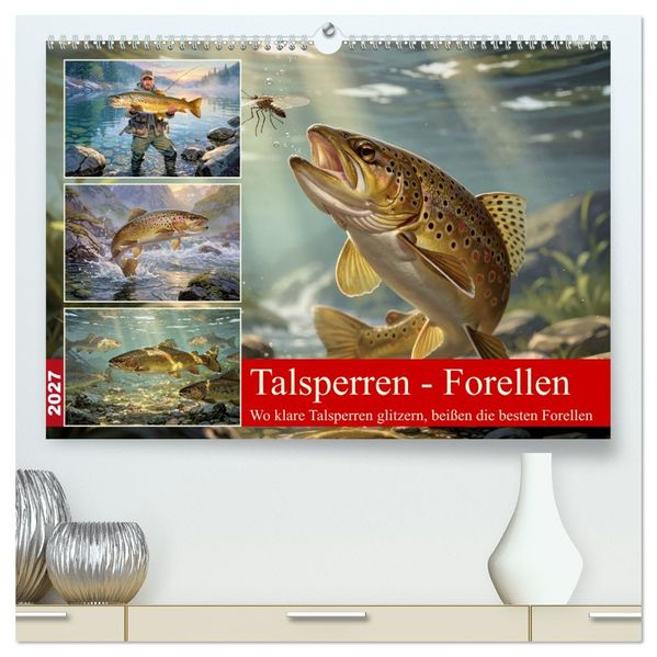 Talsperren - Forellen (hochwertiger Premium Wandkalender 2027 DIN A2 quer) Kunstdruck in Hochglanz