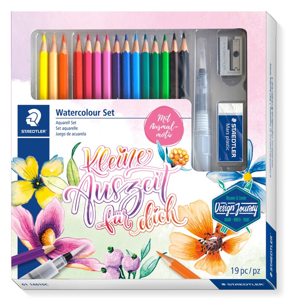 STAEDTLER Gemischtes Aquarell meTime Set wasservermalbarer Farbstifte 19er Set