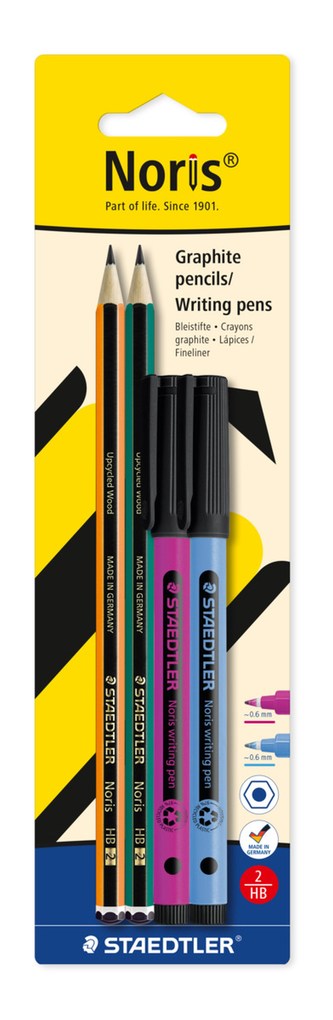 STAEDTLER Noris Set mit 2 Bleistiften + 2 Fineliner