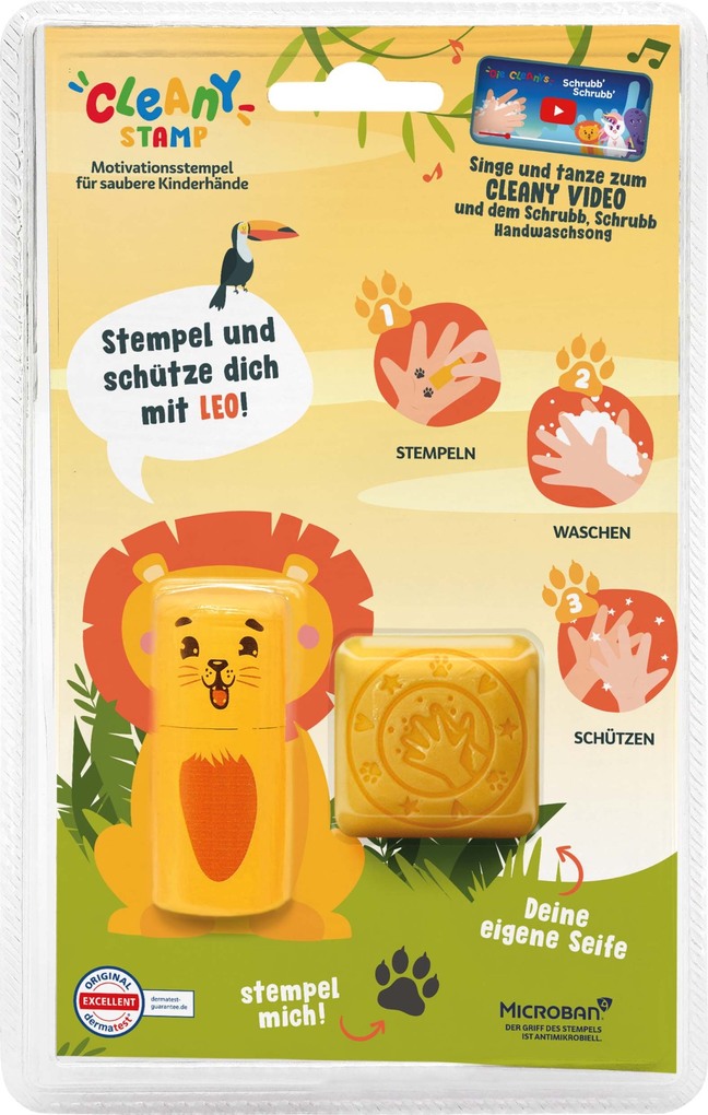 COLOP little NIO Cleany Stamp Löwe Handwasch-Stempel + Seife