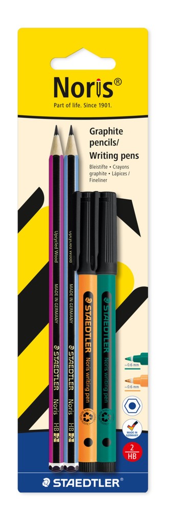 STAEDTLER Noris Set mit 2 Bleistiften + 2 Fineliner