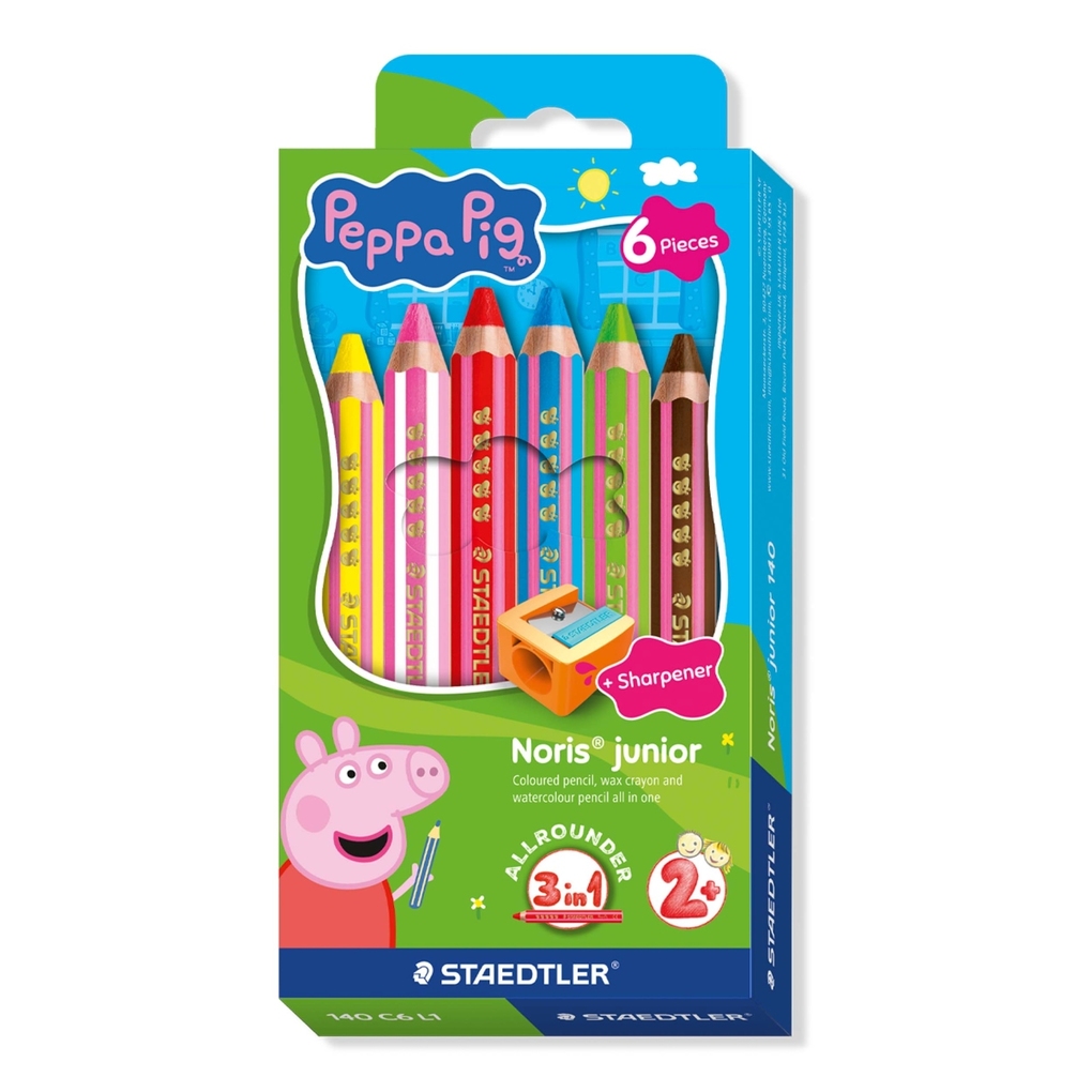 STAEDTLER Buntstift Noris junior Peppa Pig 6er Set + Spitzer