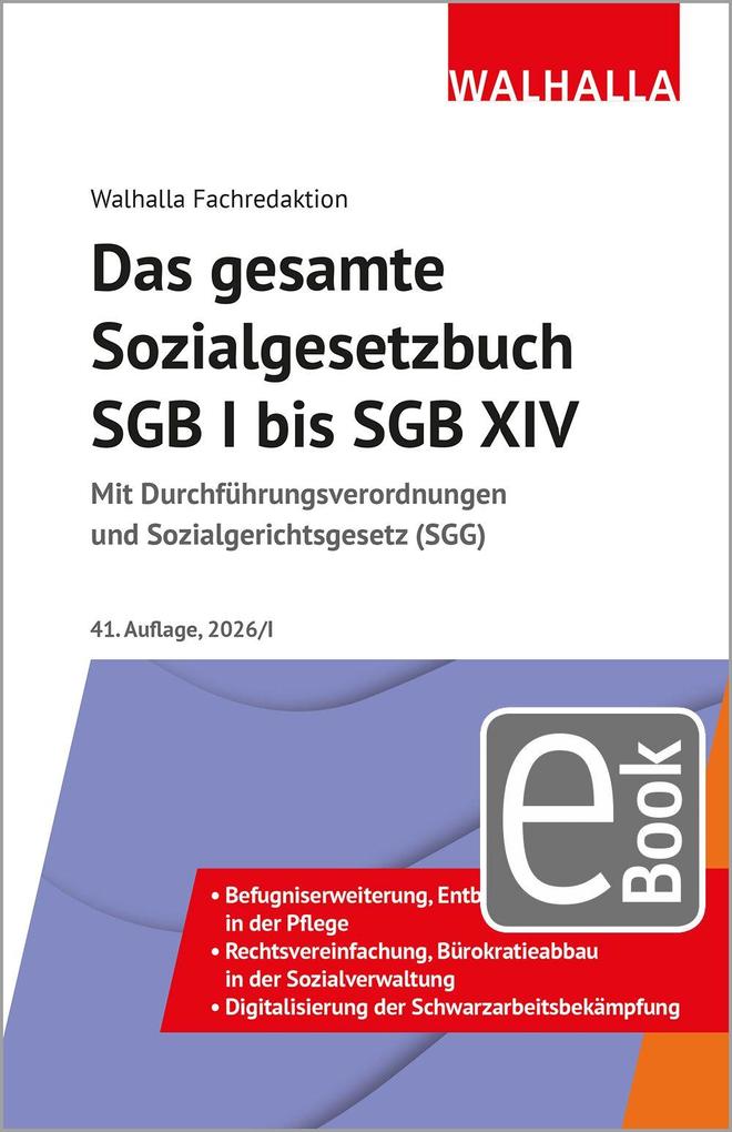 Das gesamte Sozialgesetzbuch SGB I bis SGB XIV Ausgabe 2026/I