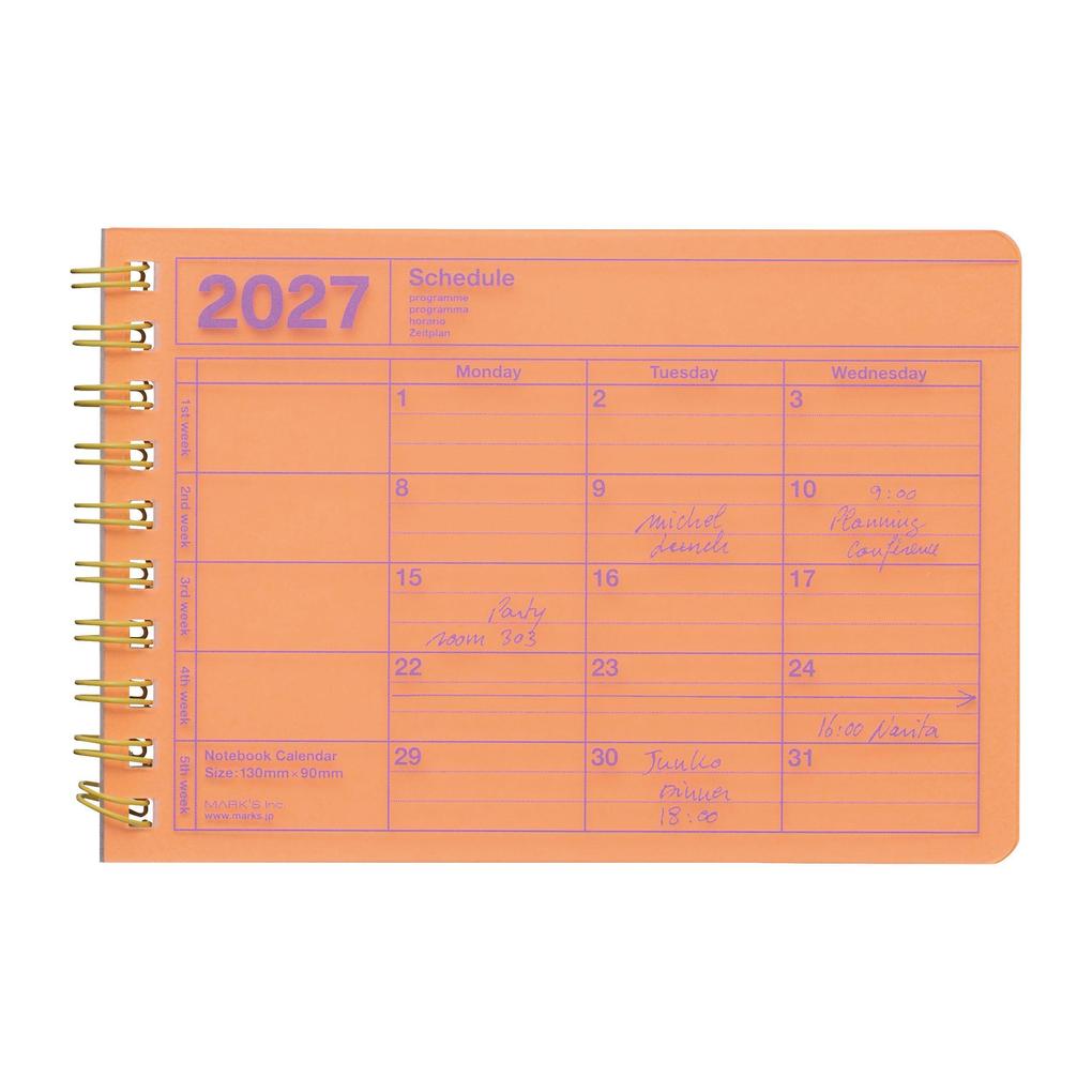 MARK'S 2027 Notebook Calendar XS // Orange