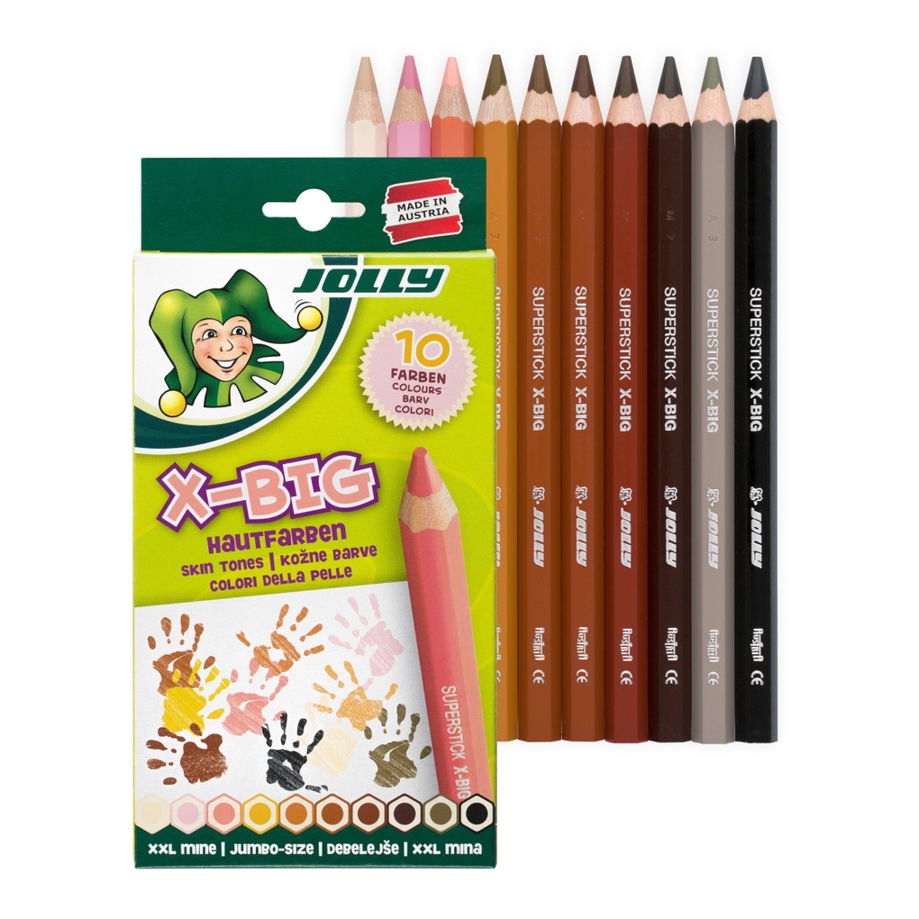 JOLLY Buntstifte X-BIG Hautfarben 10-er Kartonetui