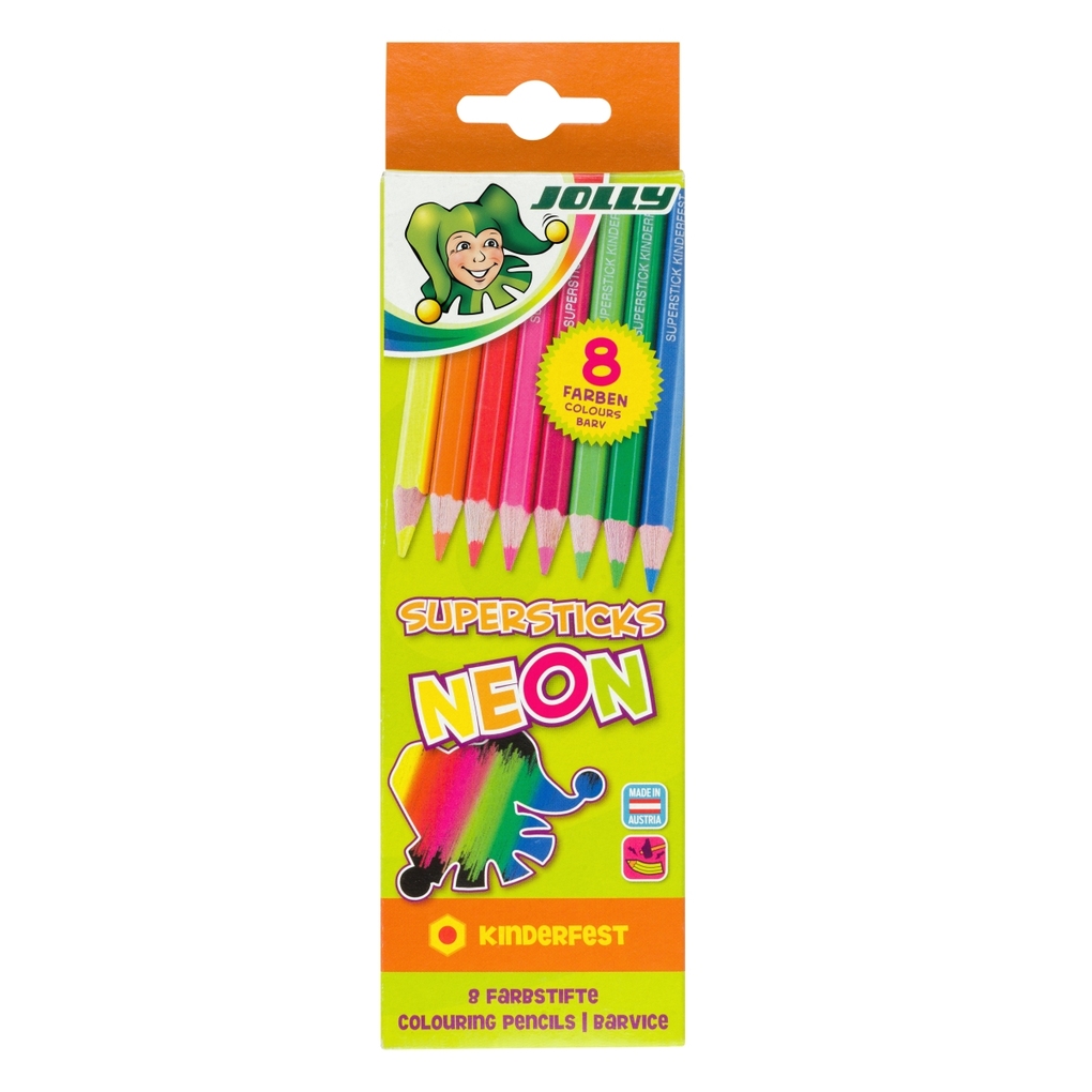 JOLLY Buntstifte Supersticks NEON kinderfest 8er Set