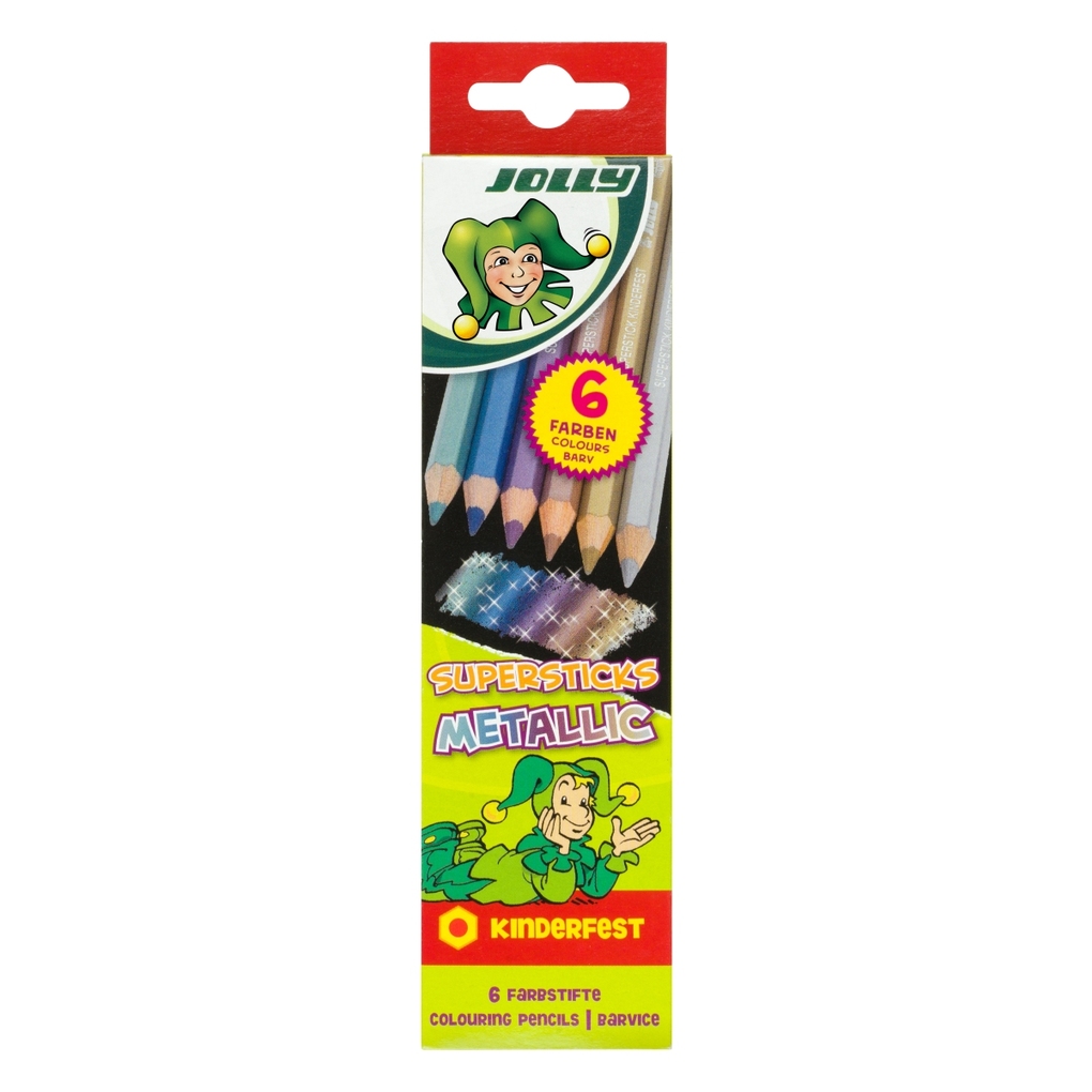 JOLLY Buntstifte Supersticks kinderfest Metallic 6er Set