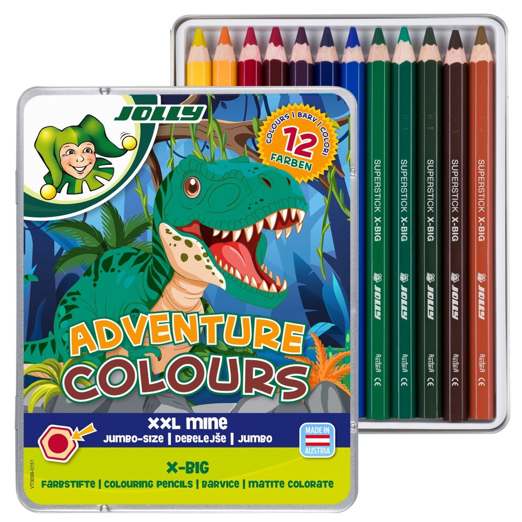 JOLLY Buntstifte X-BIG Adventure Colours 12er Metall Etui