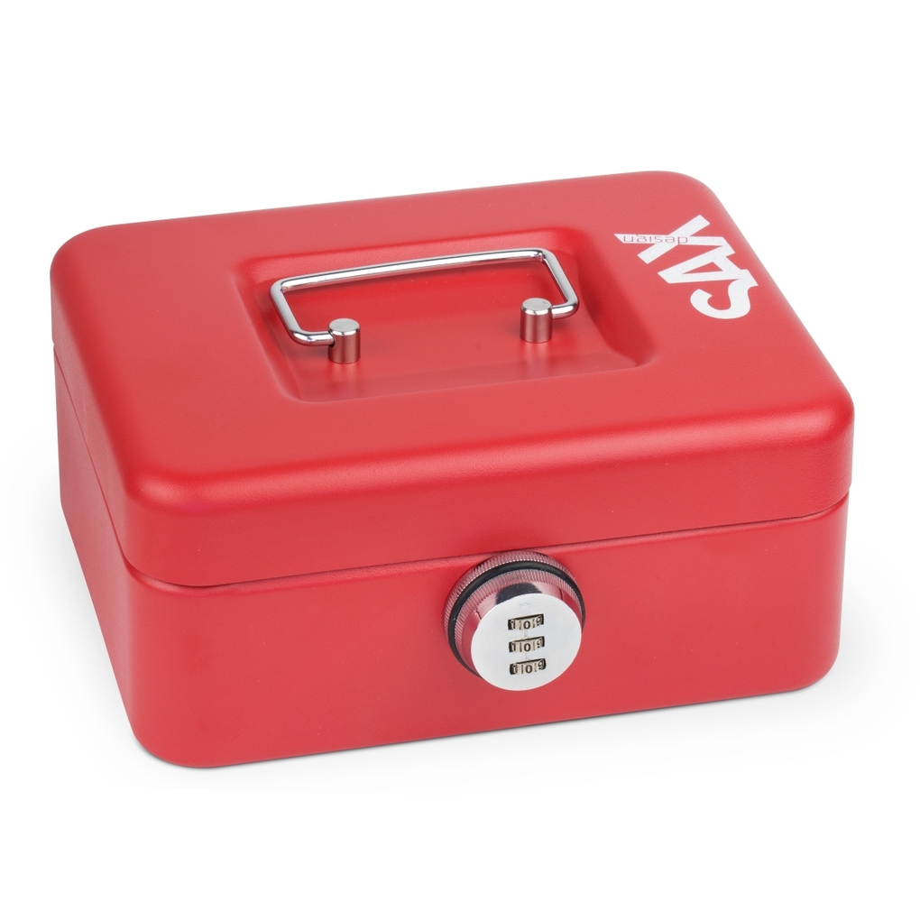 SAX Geldkassette SAX Geldkassette M 20x16x9 cm mit Zahlenschloss matt rot