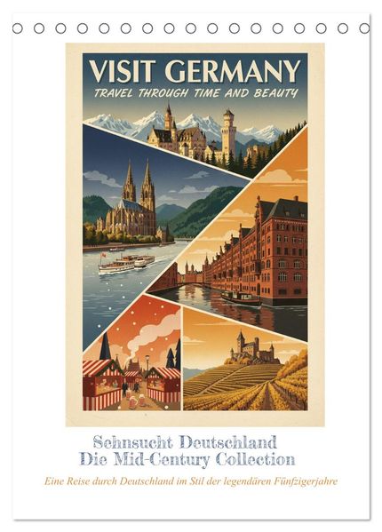 Sehnsucht Deutschland - Die Mid-Century Collection (Tischkalender 2027 DIN A5 hoch) CALVENDO Monatskalender