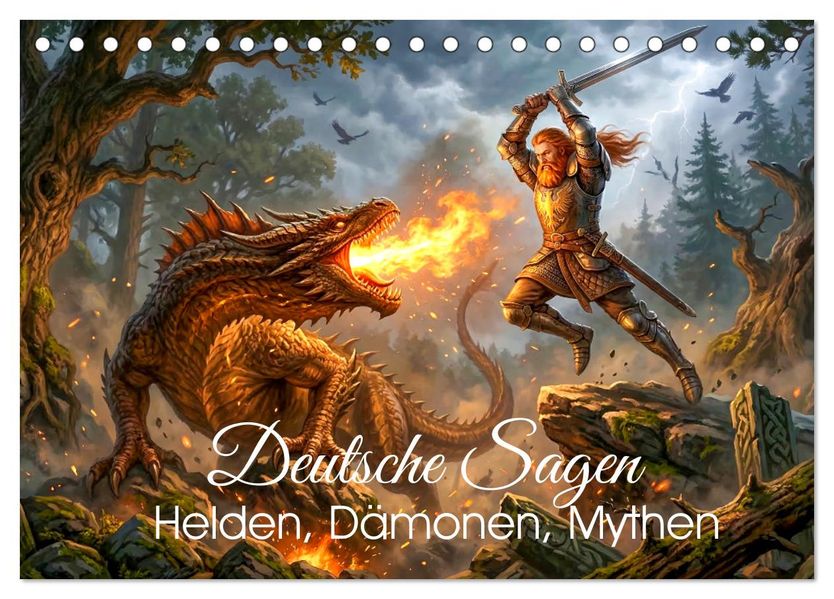 Deutsche Sagen - Helden Dämonen Mythen (Tischkalender 2027 DIN A5 quer) CALVENDO Monatskalender