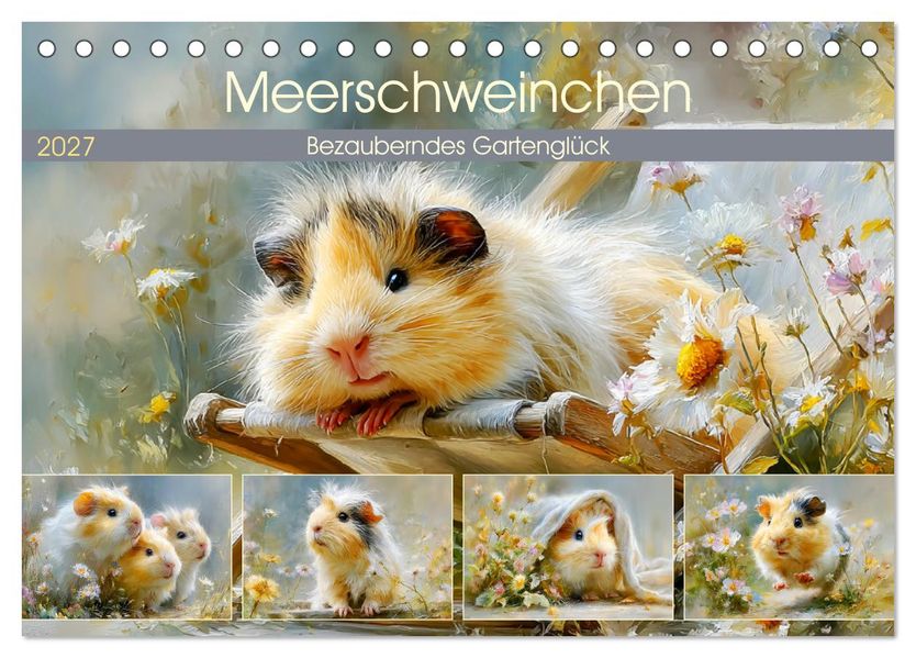 Meerschweinchen. Bezauberndes Gartenglück (Tischkalender 2027 DIN A5 quer) CALVENDO Monatskalender