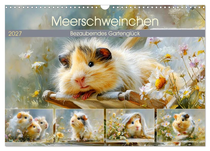Meerschweinchen. Bezauberndes Gartenglück (Wandkalender 2027 DIN A3 quer) CALVENDO Monatskalender