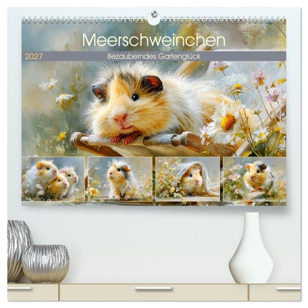 Meerschweinchen. Bezauberndes Gartenglück (hochwertiger Premium Wandkalender 2027 DIN A2 quer) Kunstdruck in Hochglanz