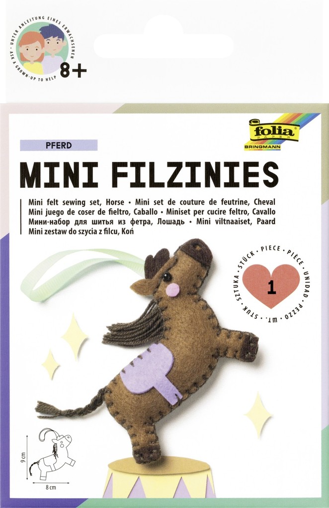 folia Nähset Mini Filzinies PFERD braun