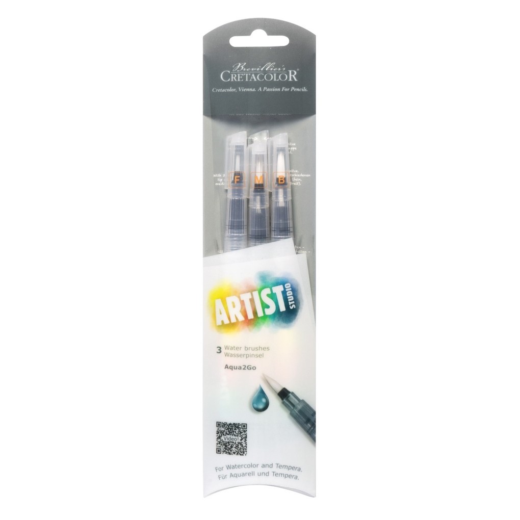 Cretacolor Pinsel Aqua2Go Wasserpinsel Stärke F+M+B 3er Set