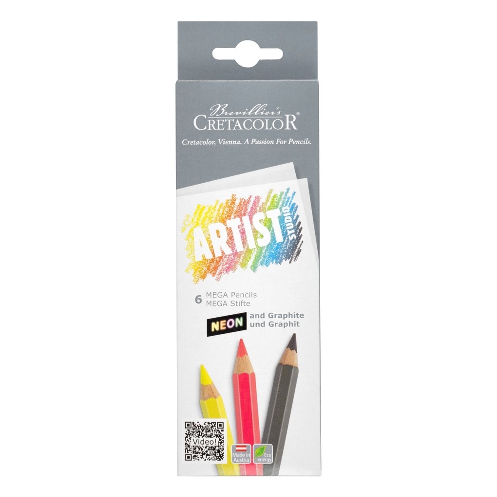 Cretacolor Buntstifte MEGA Neon+Graphit 6er Set