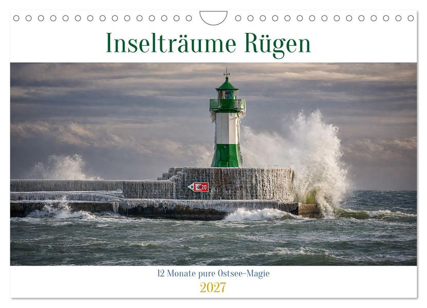 Inselträume Rügen - 12 Monate pure Ostsee-Magie (Wandkalender 2027 DIN A4 quer) CALVENDO Monatskalender