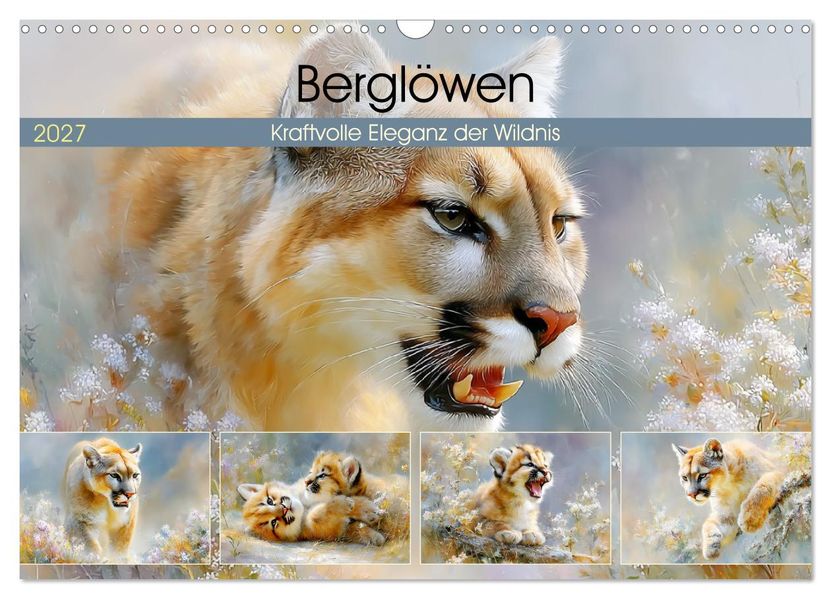 Berglöwen. Kraftvolle Eleganz der Wildnis (Wandkalender 2027 DIN A3 quer) CALVENDO Monatskalender