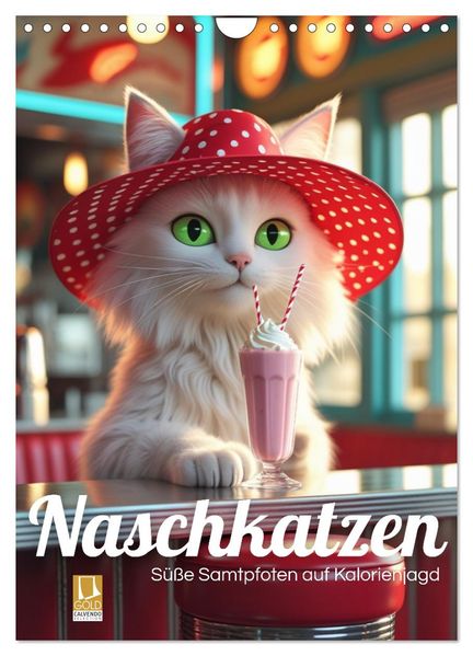Naschkatzen - Süße Samtpfoten auf Kalorienjagd (Wandkalender 2027 DIN A4 hoch) CALVENDO Monatskalender