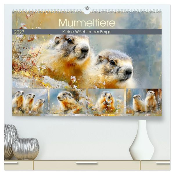 Murmeltiere. Kleine Wächter der Berge (hochwertiger Premium Wandkalender 2027 DIN A2 quer) Kunstdruck in Hochglanz