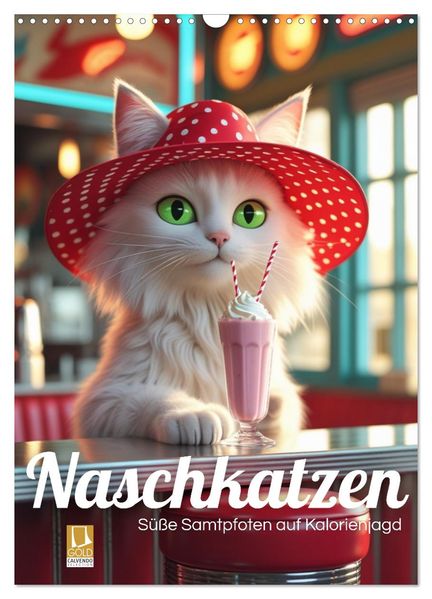 Naschkatzen - Süße Samtpfoten auf Kalorienjagd (Wandkalender 2027 DIN A3 hoch) CALVENDO Monatskalender