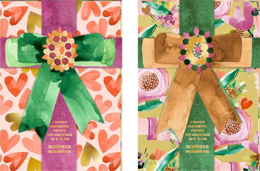 Geschenkpapier-Bogen mit Goldfolie - Schöner Schenken