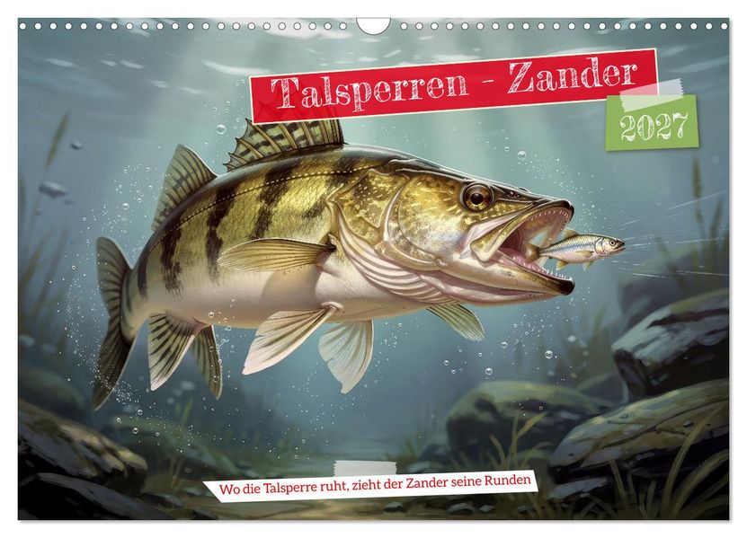 Talsperren - Zander (Wandkalender 2027 DIN A3 quer) CALVENDO Monatskalender