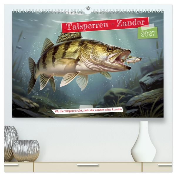 Talsperren - Zander (hochwertiger Premium Wandkalender 2027 DIN A2 quer) Kunstdruck in Hochglanz