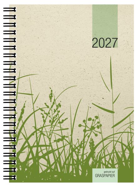 Wochenbuch 1W/2S Graspapier 2027