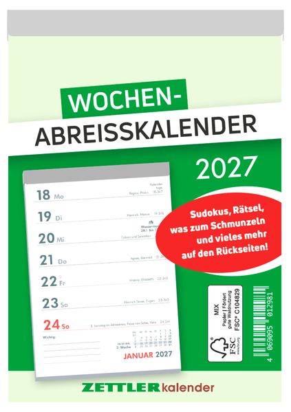Wochenabreißkalender 2027