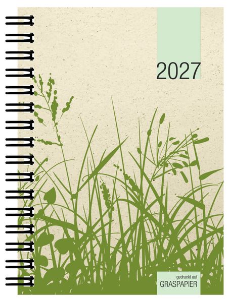 Taschenkalender 1W/2S Graspapier 2027