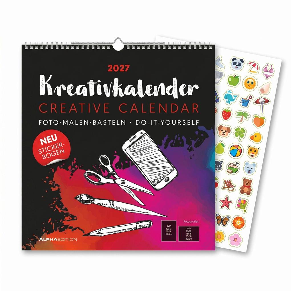 Kreativkalender XL schwarz 2027