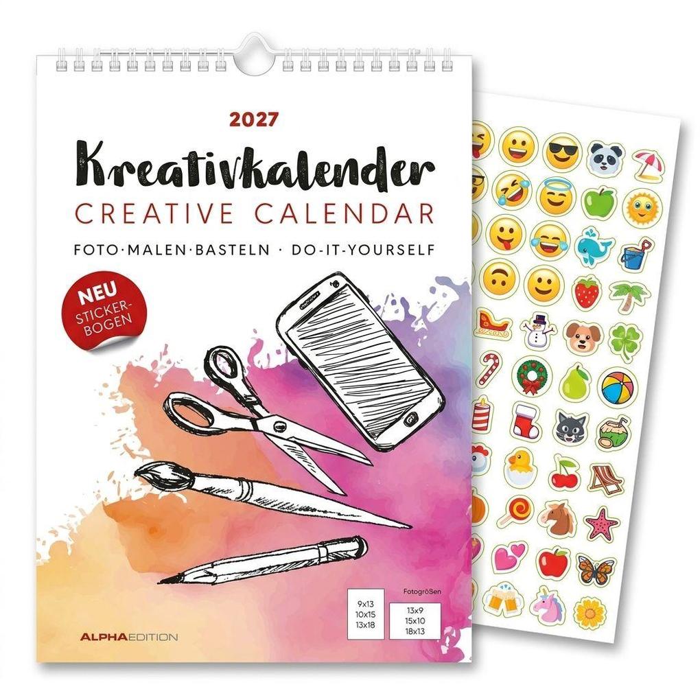 Kreativkalender A4 weiß 2027