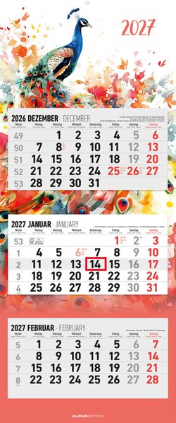 3-Monatskalender Design 2027