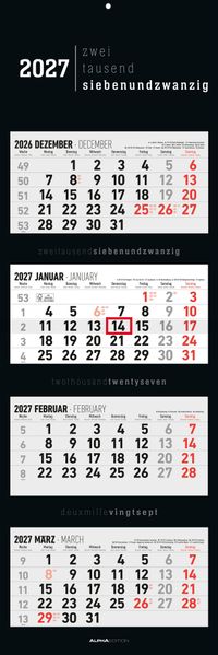 4-Monatskalender Black 2027