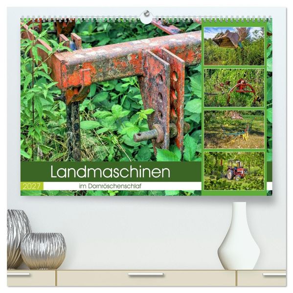 Landmaschinen im Dornröschenschlaf (hochwertiger Premium Wandkalender 2027 DIN A2 quer) Kunstdruck in Hochglanz