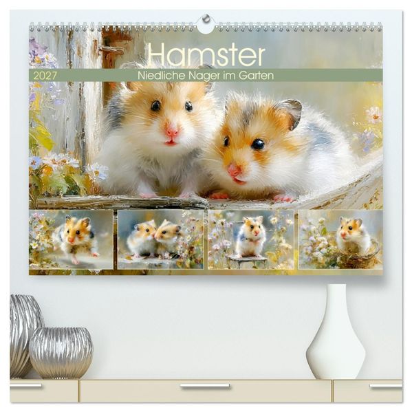 Hamster. Niedliche Nager im Garten (hochwertiger Premium Wandkalender 2027 DIN A2 quer) Kunstdruck in Hochglanz