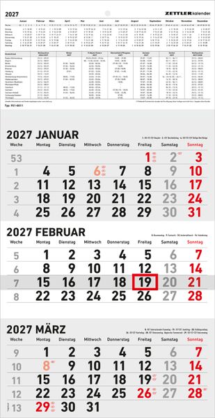 3-Monatskalender klein 2027