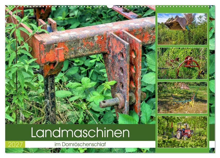 Landmaschinen im Dornröschenschlaf (Wandkalender 2027 DIN A2 quer) CALVENDO Monatskalender