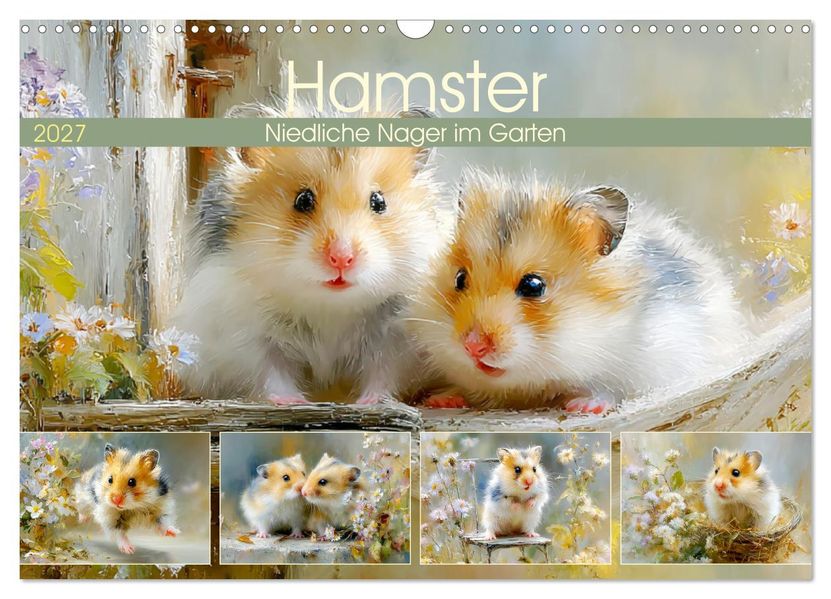 Hamster. Niedliche Nager im Garten (Wandkalender 2027 DIN A3 quer) CALVENDO Monatskalender