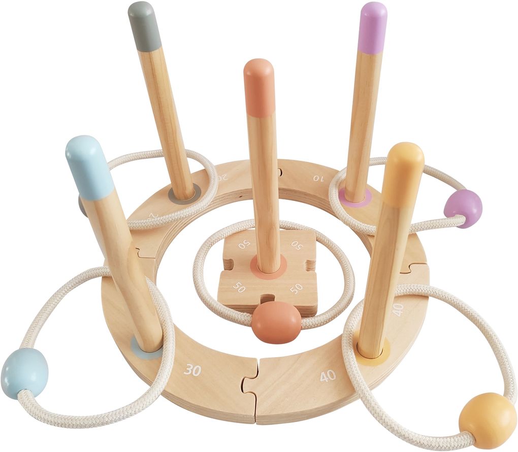 Spielmaus Holz Ringwurf-Spiel 15-teilig